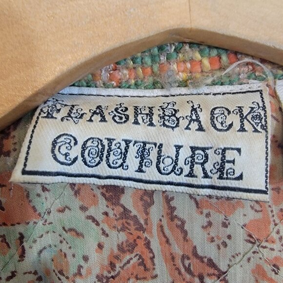 Vintage Flashback Couture Jacket Wool Blend Boho Blazer Patchwork‎ Fringe Sz M - Picture 3 of 12